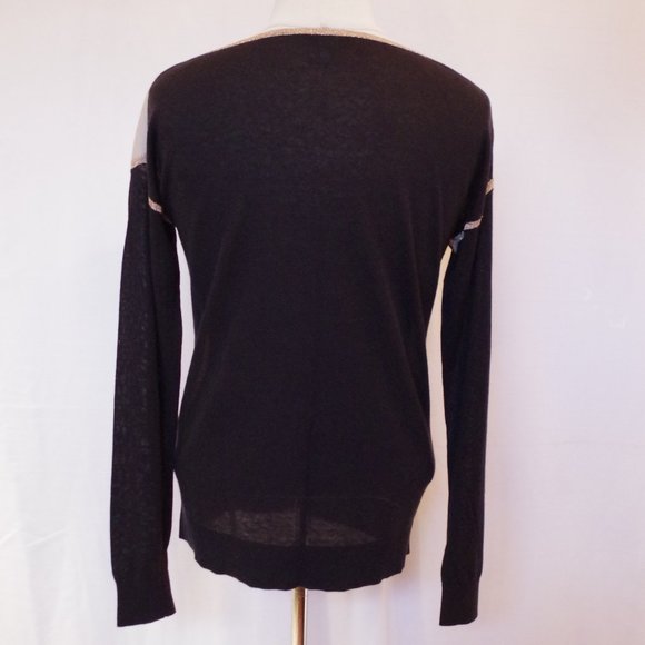 DKNY Graphic Knit Viscose/Metallic Sweater- Sz. Med - Picture 5 of 8
